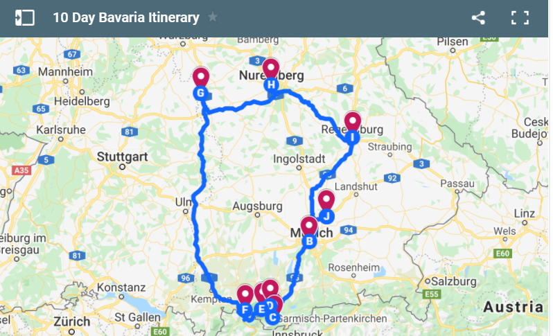 travelling from germany to austria by car