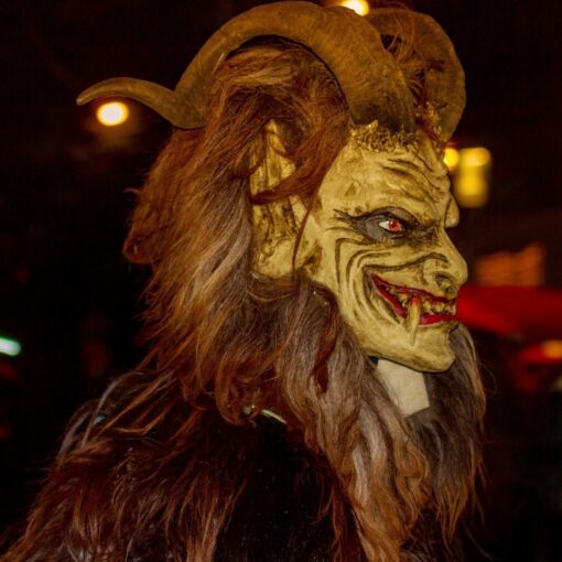 A devil Krampus with