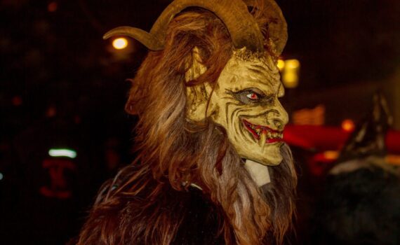 A devil Krampus with