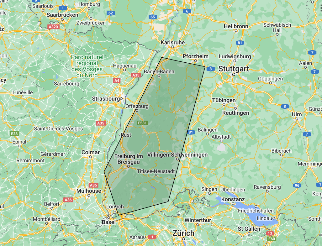 Rail Map Black Forest