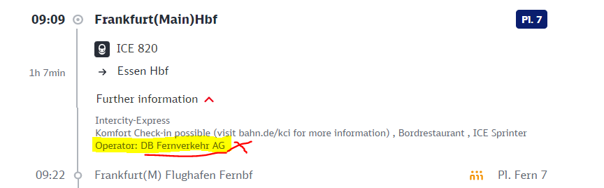 How to find out if a train is a Fernverkehr for the Deutschland Ticket