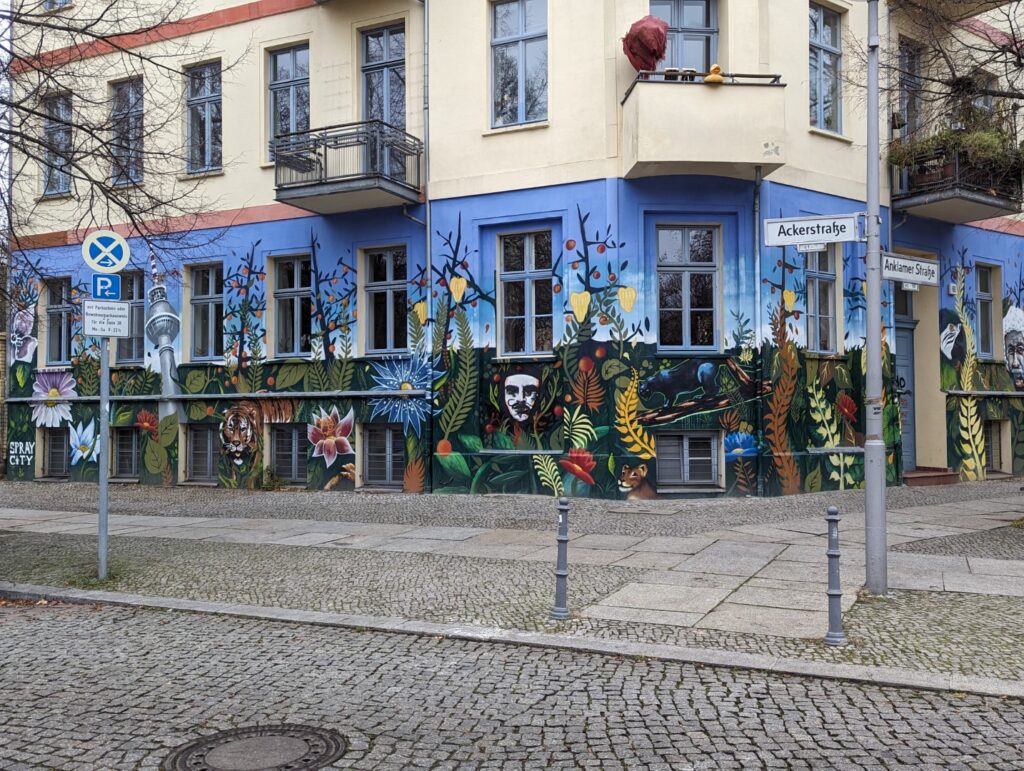 street art in berlin on an apartment building